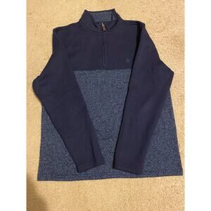 IZOD Sweater Fleece Mens Quarter-Zip Pullover Blue/Navy Size M